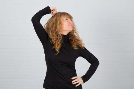 isolated adult woman with expressions