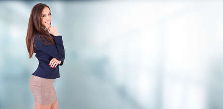 business executive or woman with space for text or adsの写真素材