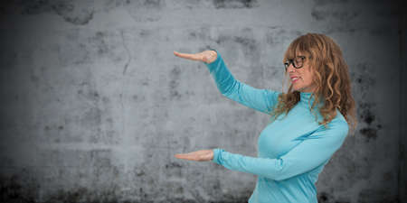 isolated woman pointing