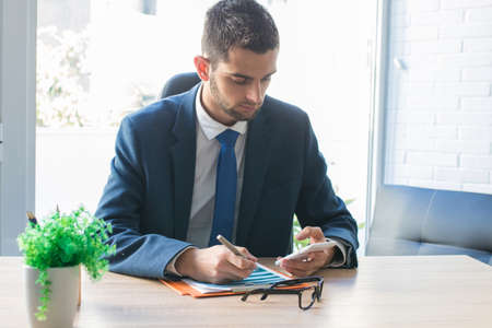 business man working in the officeの写真素材