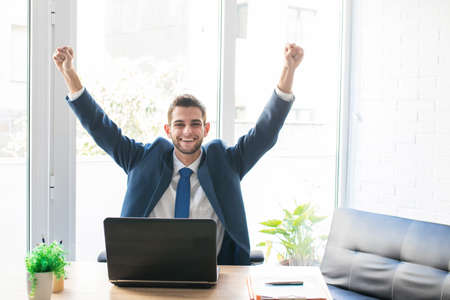 business man with success in the office