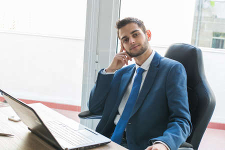 business man in the office with computer