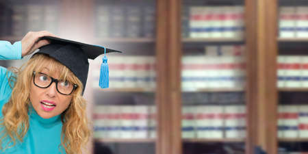 student in the library