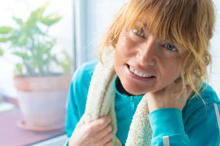 woman doing sport and exerciseの写真素材