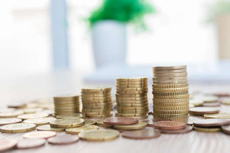 stacked currencies, savings and financial accountingの写真素材