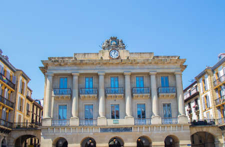 constitution square in san sebastian, donostia, spainの写真素材