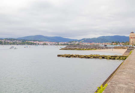 panoramic slit seen from the port of hondarribiaの写真素材