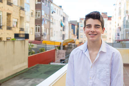 portrait of young teen on the urban terrace