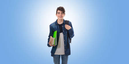 student isolated on color background