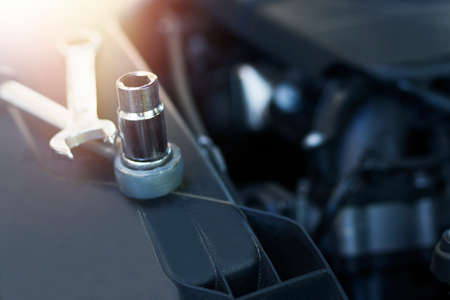 mechanical workshop, tools in the car engineの写真素材