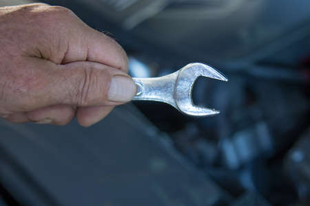 mechanic working on car engine, mechanic workshopの写真素材