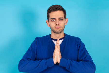 portrait of young man with color background