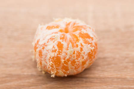 orange or tangerine without skin isolatedの写真素材