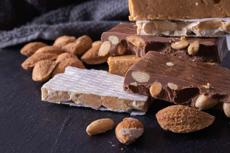 assorted nougat typical of christmasの写真素材