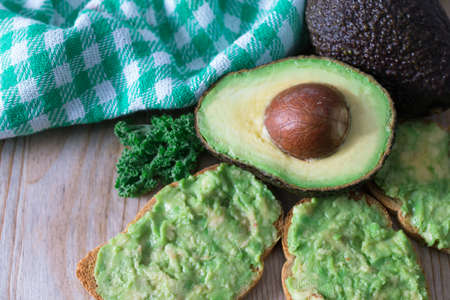 fresh natural avocado or guacamole top view