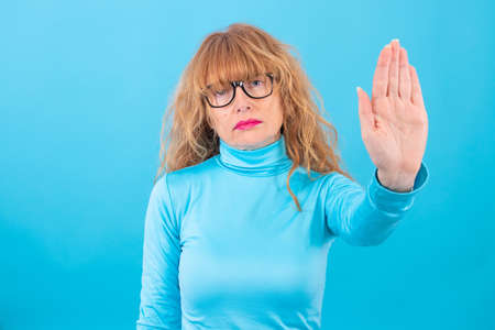 adult or senior woman isolated on color background
