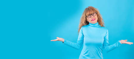 adult woman portrait isolated on color background