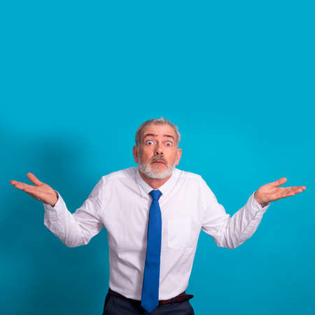 adult business man isolated on color backgroundの写真素材