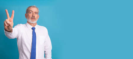 isolated businessman with expression of successの写真素材