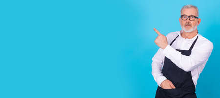 grocer isolated on color backgroundの写真素材