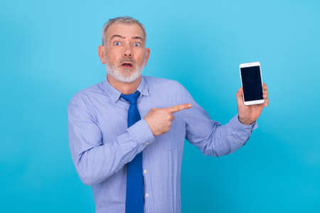 businessman with mobile phone isolated on background