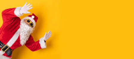 santa claus isolated on background waving joyfulの写真素材