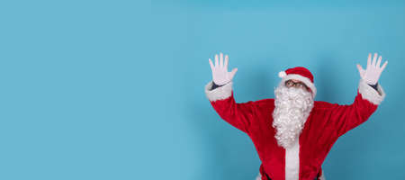 santa claus isolated on background pointingの写真素材