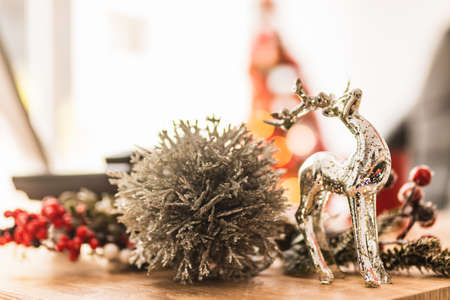detail of christmas decoration in office