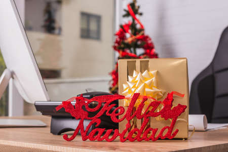 Christmas decoration in the office or desk