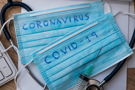 protection sanitary mask against coronavirus virusの写真素材