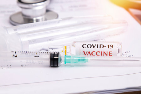 coronavirus vaccine in the laboratoryの写真素材