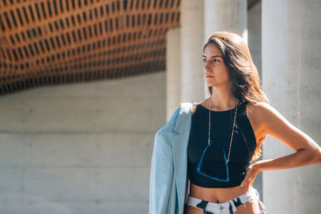 fashion girl on the street outdoors