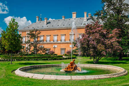 island garden in aranjuez, madrid, ornamental fountainの写真素材