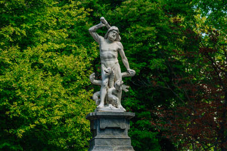 island garden in aranjuez, madrid, ornamental fountainの写真素材