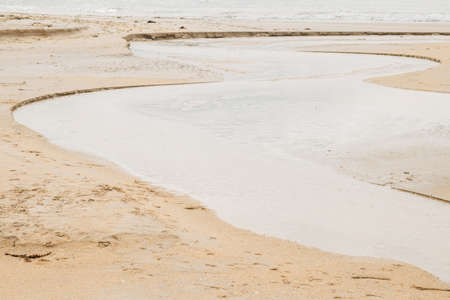 natural beach sand landscape with water