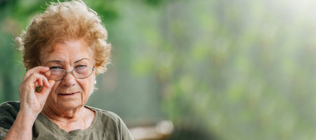 portrait of senior woman outdoors