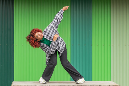 afro american black girl dancing in the street urban dance