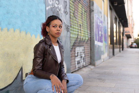 urban girl in the street outdoors