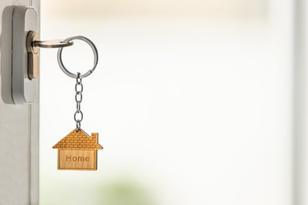 key fob in the door lockの写真素材