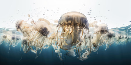 close-up of marine jellyfish, generative, aiの素材