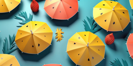 creative summer banner or background, generative aiの素材