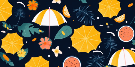 creative summer banner or background, generative aiの素材