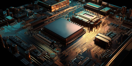 CPU or computer chip or artificial intelligence, generative aiの素材