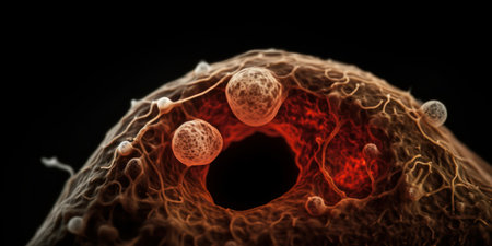 microscopic view of HPV human papillomavirus, generative aiの素材