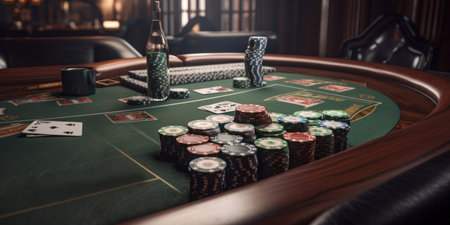 gambling chips in casino, generative aiの素材