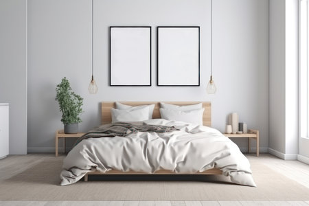 mock-up poster with copy-space in modern room, generative aiの素材