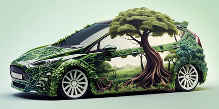 renewable clean car concept, generative aiの素材