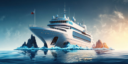 vacation cruise ship, generative iaの素材