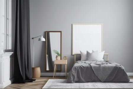 mock-up poster with copy-space in modern room, generative aiの素材