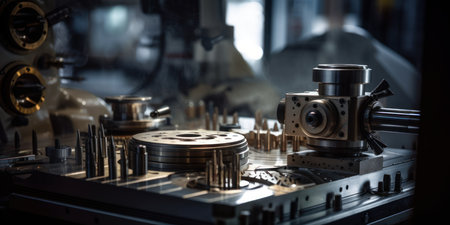 machinery and industrial manufacturing background, generative aiの素材